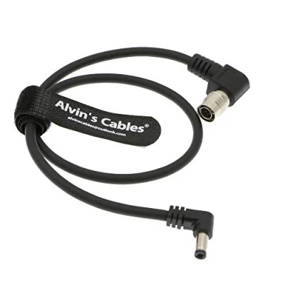 Image of Alvin&#039;s Cables 4 Pin Hirose Male to DC Jack Right Angle Cable for Blackmagic Cinema Camera 4K 45CM