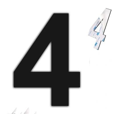 Image of nanlyiau 3in black self adhesive number mailbox numbers stainless steel house door made of solid SUS304 used for street hotel and number(pl 3in4)