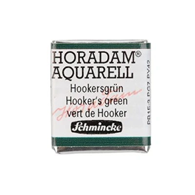 Image of Schmincke HORADAM® AQUARELL finest artists&#039; watercolour paints, 521 Hookers green, 14 044, 1/2 pan