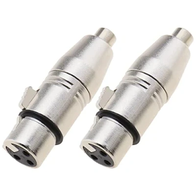Image of ECSiNG 2pcs 3 Pin XLR Female Jack to RCA Adapter Audio Microphone Mic Connector Converter Extension Gender Changer Coupler