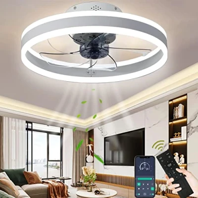 Image of Wildcat Ceiling Fans with Lights, LED Light Fan, 3 Color Temperatures (3000 6500K) and 6 Speeds Fan Light, Quiet Lamps for Living Room, Dining Bedroom, Office