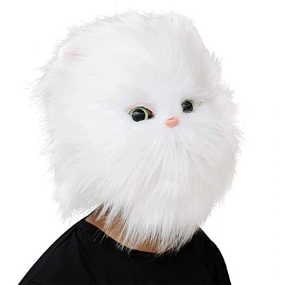 Image of CreepyParty Persian Cat Mask Latex Realistic Animal Full Head Masks for Halloween Costume Party Carnival Cosplay