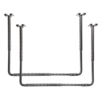 Image of HyLoft 80844 10 34 in. x 26 Adjustable Garage Ceiling Mount Storage Rack Kit Hammertone