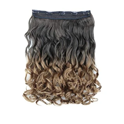 Image of CAISHA 16&quot; Clip In Extensions Hair Hairpiece Wavy Ombré Brown Mix C72 1