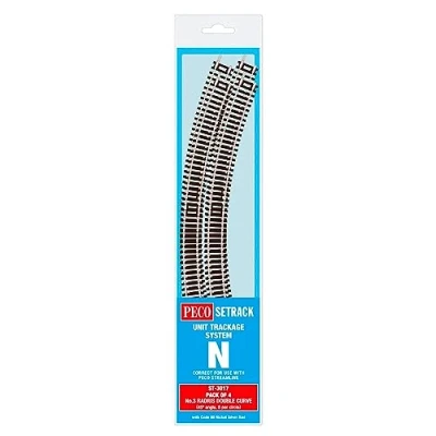 Image of Peco N Set Track 4 X St 18 No.3 Radius Double Curve, 333.4Mm