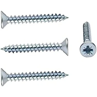 Image of Merriway BH04875 (50 Pcs) Pozi Twinthread CSK Screw, BZP 8 x 3/4 0 20) Pack of 50 Pieces
