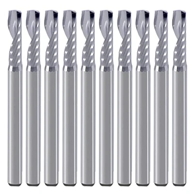 Image of 1/8 Inch Shank,Single Flute (O Flute) Up Cut Spiral Router Bits End Mill Cutter, Cutting Diameter, 1/2 Length,1 OVL for Acrylic PVC MDF Plastic