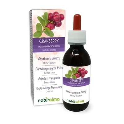 Image of Cranberry (Vaccinium macrocarpon or Oxycoccus macrocarpos) Fruits Alcohol Free Mother Tincture Naturalma Liquid Extract Drops 120 ml Food Supplement Vegan