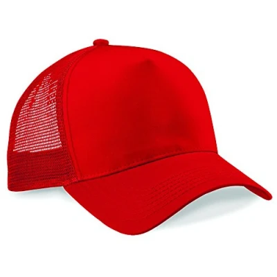 Image of Beechfield Red Classic Mesh Baseball Cap One Size