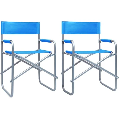 Image of vidaXL Director&#039;s Chairs 2 pcs Steel Blue