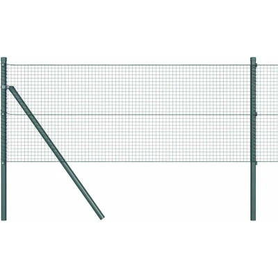 Image of vidaXL Green PVC Coated Fence Post Set of 2 25 x 0.5 m Durable
