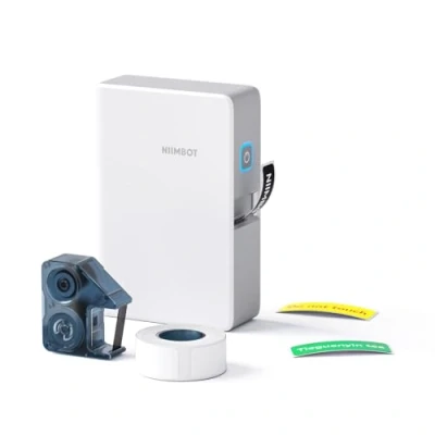 Image of NIIMBOT B18 Portable Label Maker, Wireless Bluetooth Connection, Mobile Editing, Support Color Printing, Mini Sticker Printer for Labeling Office Files, White