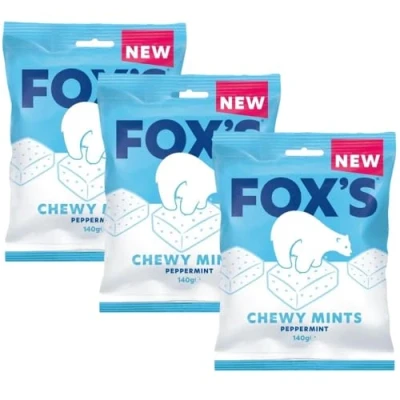 Image of Fox&#039;s Mints Chewy Peppermint 140g (Pack of 3)