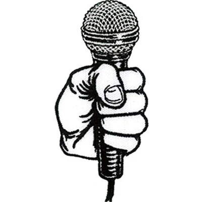 Image of Microphone Embroidered Patch 4cm x 9cm