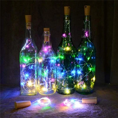 Image of KALUO 3M 30 LED Multi Color Bottle Lights (10 Pack),Copper Wire Cork Rope Battery Operated for Wine Bottle,Starry String Light Parties, Wedding, Christmas Decoration