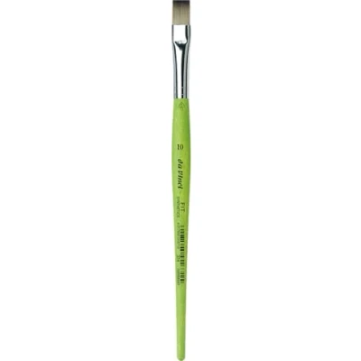 Image of Da Vinci 374 Series Flat Brush, Synthetic Fiber, Green, 19.5 x 0.92 30 cm