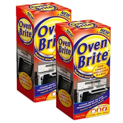 Image of 2 x Oven Racks Grill Cleaner Kit Liquid 500ml Pair of Gloves Bag Easy to Use Set