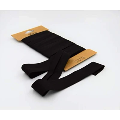 Image of Trimz Poly Cotton Bias Binding, Black, 25mm x 5m