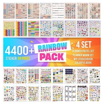 Image of colortouch Planner Stickers Set 4400+ Pcs 56 Sheets Organizer for Bullet Journal, Calendar, Agenda, Teachers, Students, Kids, Girls, Adults Pack School, College, Seasonal
