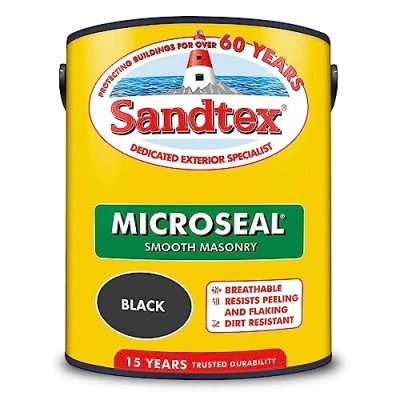 Image of Sandtex Ultra Smooth Masonry Paint 5 Litre Stock Colours Black