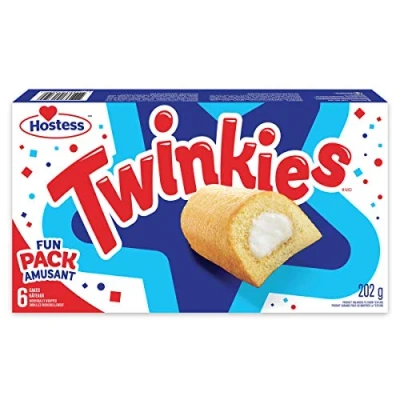 Image of Hostess Twinkies cakes with Creamy Filling, Cake Snacks, Contains 6 (Individually Wrapped)