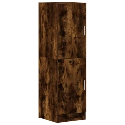 Image of vidaXL Kitchen Cabinet Smoked Oak Engineered Wood 38x41.5x131.5cm Ample Storage Space Modern Versatile Design