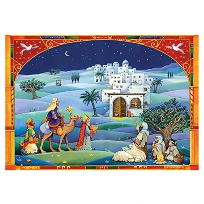 Image of Traditional Christmas Advent Calendar Wise Men Nativity Bethlehem Picture