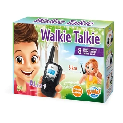 Image of Buki France Walkie Talkies for Kids or Adults. 3km Long Range, Integrated Torch. 8 Channels Hands Free Mode Camping, Indoor &amp; Outdoor. Pair of Talkie Radios. Toy Gifts Boys Girls 8+