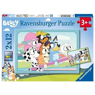 Image of Ravensburger Bluey Jigsaw Puzzles for Kids Age 3 Years Up 2x 12 Pieces Gifts Toddlers, Black