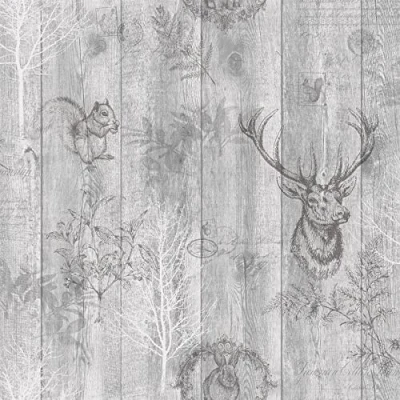 Image of Holden Decor Glasshouse silver paper Quality wallpaper, Vinyl smooth finish,Paper finish,Easy to hang (Grey)