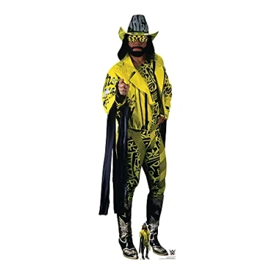 Image of STAR CUTOUTS SC1680 Macho Man Randy Savage Yellow Suit Ultimate Edition WWE Figures Party Decorations Lifesize Cardboard Cutout