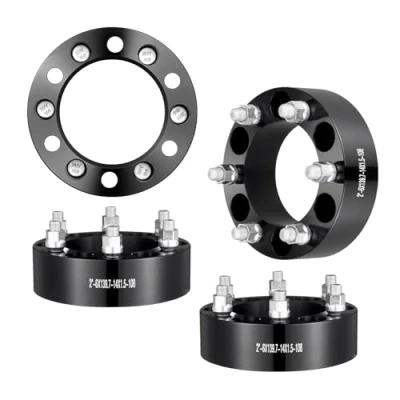 Image of VEVOR Wheel Spacers, 2&quot; 6&quot;x5.5&quot; Adapters, 6 Lug Forged Spacer, 108 mm Bore Hubcentric M14 x1.5 Studs Fit for 1988 2023 Chevrolet, GMC, and Cadillac, 4 PCS Black