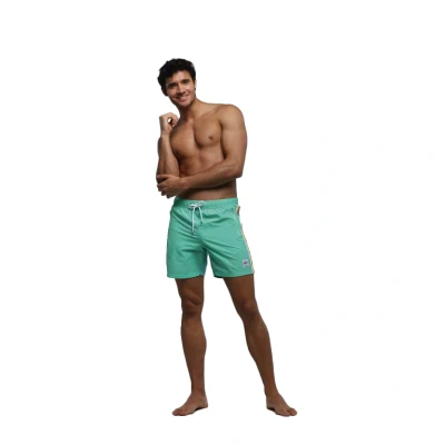 Image of Munich Mens Retro Long Swimsuit with mesh inner lining UM0380 men Green Size 2XL