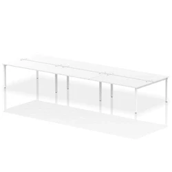 Image of Impulse Bench B2B 6 Person 1600 White Frame Office Desk