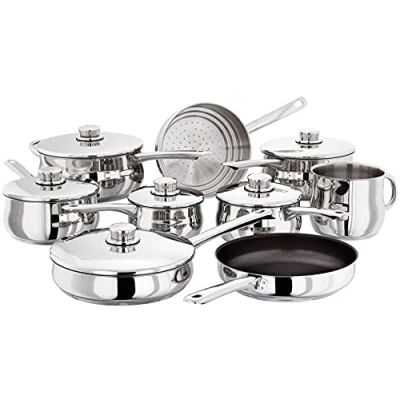 Image of Stellar S1F2 1000 9 Piece Saucepan Set Stainless Steel