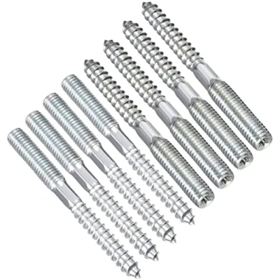 Image of TERF® M8 (8mm) X 110mm Wood to Metal Screw Dowels Hanger Double Headed Bolts Dowel For Woodworking Connector Joining Furniture Legs Professional Carpenters DIY and Craft Projects Pack of 8