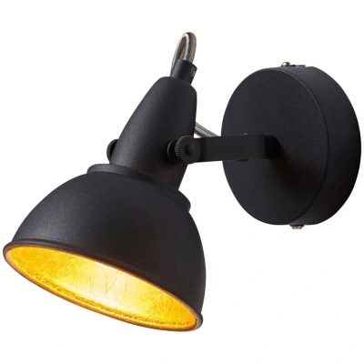 Image of Lindby Black and gold wall light Julin