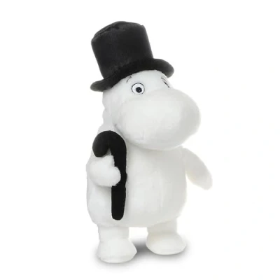 Image of Aurora, 13204, Moomin Official Merchandise, Moominpappa, 6.5In, Soft Toy, Black and White