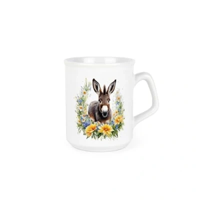 Image of Floral Donkey Foal Mug Farm Animals &amp; Flowers Nature Gifts Creatures Great Small Wildlife Themed Present Tea Coffee Hot Drinks Ceramic Cup