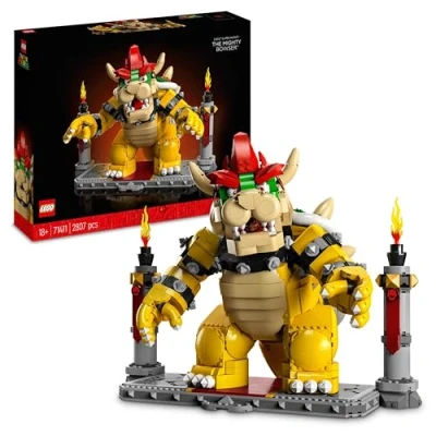 Image of LEGO Super Mario The Mighty Bowser, 3D Model Building Kit, Collectible Posable Character Figure with Battle Platform, Memorabilia Gift Idea Set for Adults and Teens 71411