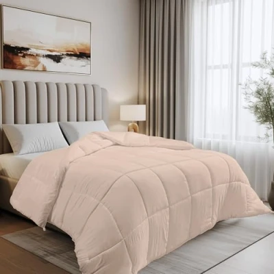 Image of Utopia Bedding King Duvet 10.5 tog with Corner Tabs Box Stitched Down Alternative (King, Beige)