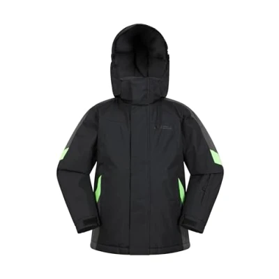 Image of Mountain Warehouse Raptor Kids Ski Jacket Snowproof, Fleece Lined Snow Coat with Hood Boys and Girls Winter Warm Skiing, Snowboarding &amp; Outdoors Medium Grey Size 2 3 Years