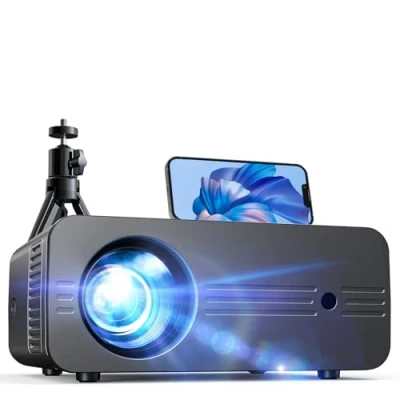 Image of 5G WiFi Bluetooth Projector with Case, Native 1080P Full HD 10000 Lumens Support 4K, 300 inch Display Dual Speakers Home Cinema, iZEEKER Portable Movie for Smartphone/PS5/TV Stick