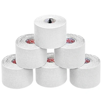 Image of ALPIDEX Kinesiology Tape 1/3/ 6/12 Rolls Many Colors 5 m x cm Application Examples E Book Skin Friendly Muscle Support Elastic Strapping Tape, Colour:White, Quantity:6