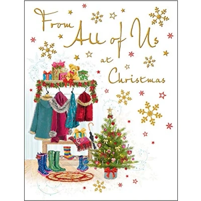 Image of Regal Publishing Traditional Christmas Card from All of US 8 x 6 inches