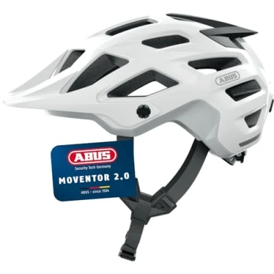 Image of ABUS Moventor 2.0 MTB helmet high comfort off road bike all mountain helmet, unisex white, size L