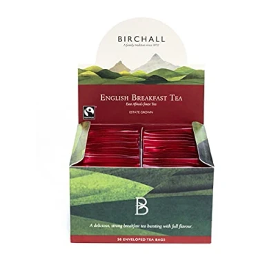 Image of Birchall English Breakfast Tea 50 Enveloped Bags 125g