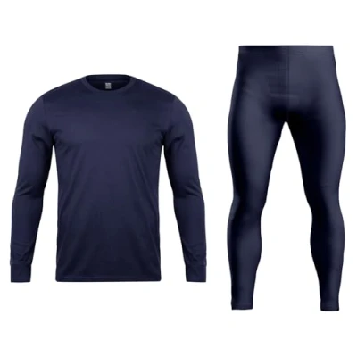 Image of Orbiz Men’s Thermal Underwear Set Heat Retaining Long Sleeve Top &amp; Bottoms, Base Layer for Outdoor Activities, Ultimate Warmth Perfect Winter Cold Weather (XX Large, Navy)