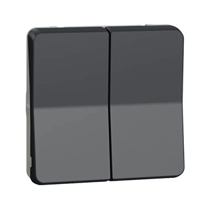 Image of Schneider Electric Mureva STYL IP55 IK07 Dual Push Button Composite Grey MUR35326