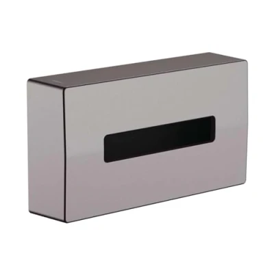 Image of hansgrohe AddStoris Tissue box, brushed black chrome, 41774340